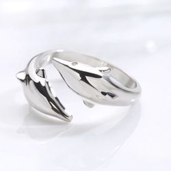 R244- 925  Sterling Silver Dolphin Ring!
