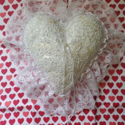 O.B.O. Beaded Ring Heart Pillow, Weddings