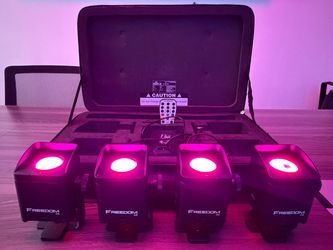 CHAUVET DJ Freedom H1 Wireless LED Lights – Set of 4 + Charging Case