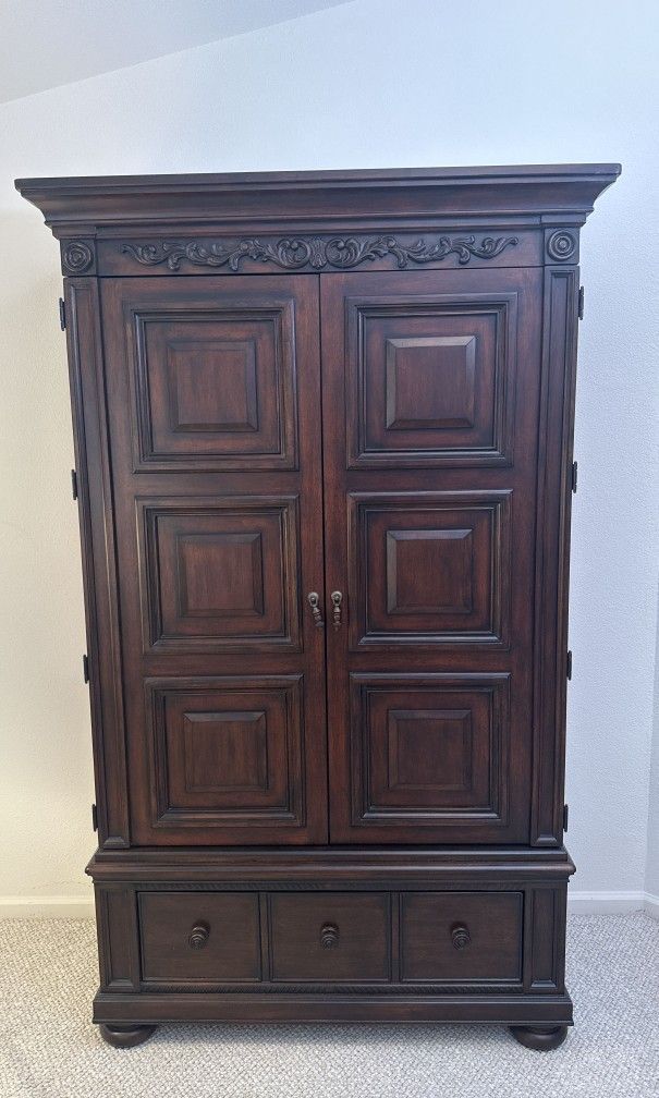 Vintage Dark Brown Armoire