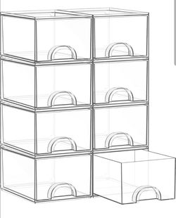 Zeawec 8 Pack Small Clear Stackable Acrylic Storage Boxes & Drawers
Storage Organizer