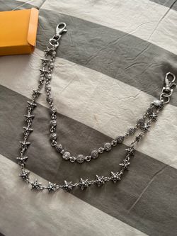 Silver Star and Tree Charm Wallet Chain