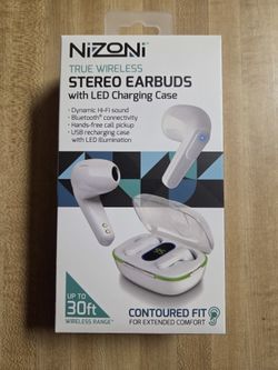 Wireless Stereo Earbuds with Mic And LED Charging Case - New in Box 