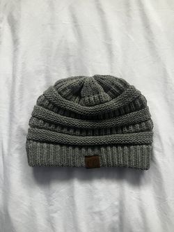 C.C. Grey Warm Extra Thick Knit CC Beanie Cap One Size