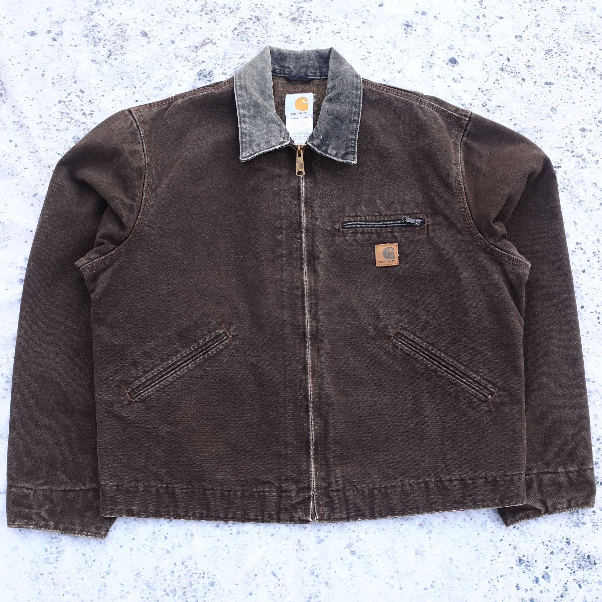 Carhartt J97 DKB Dark Brown Blanket-Lined Sandstone Duck Detroit