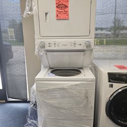 Frigidaire® 3.9 Cu. Ft. Washer, 5.6 Cu. Ft. White Gas Stack Laundry
