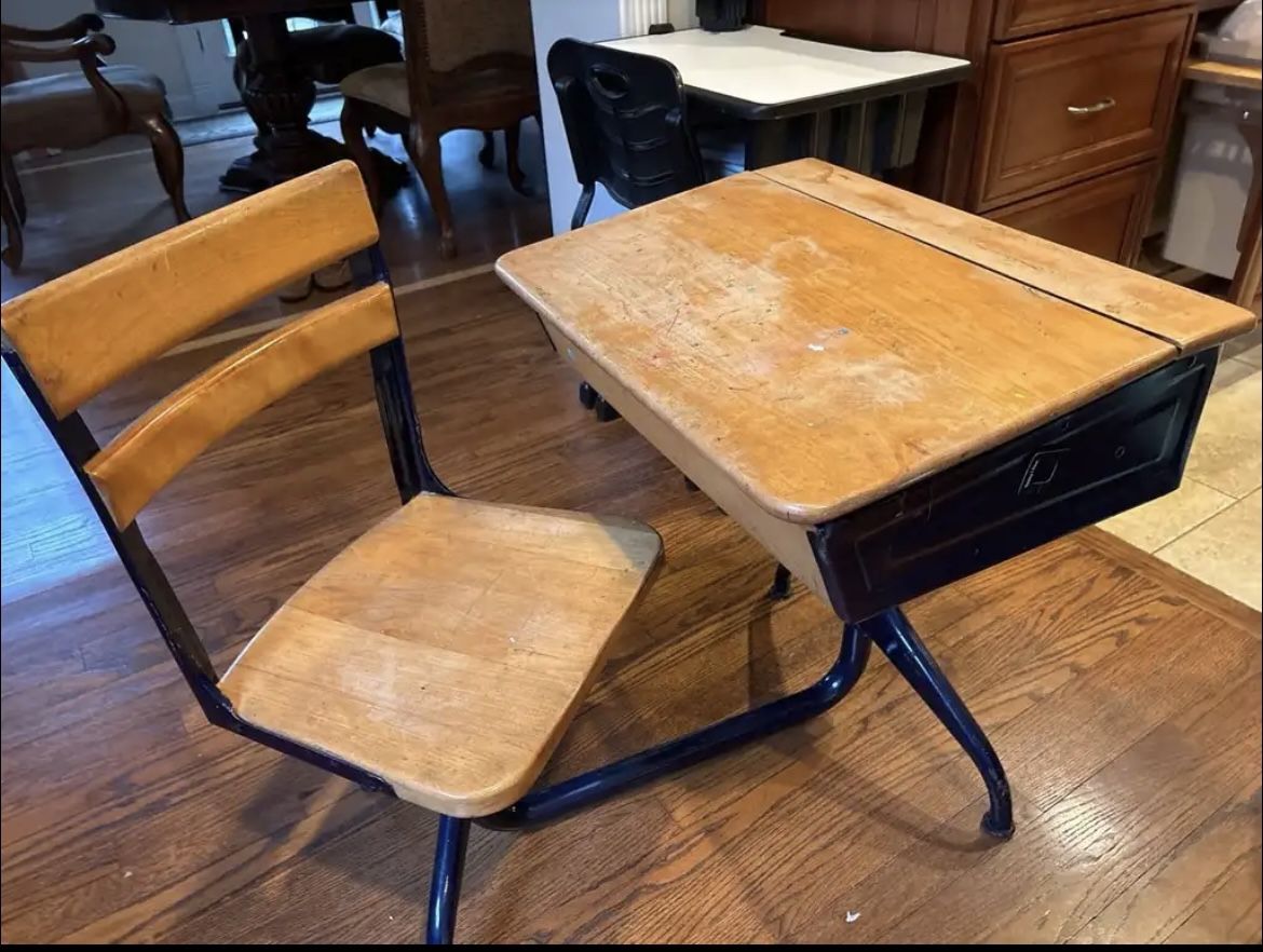 Vintage School Desk Chair 