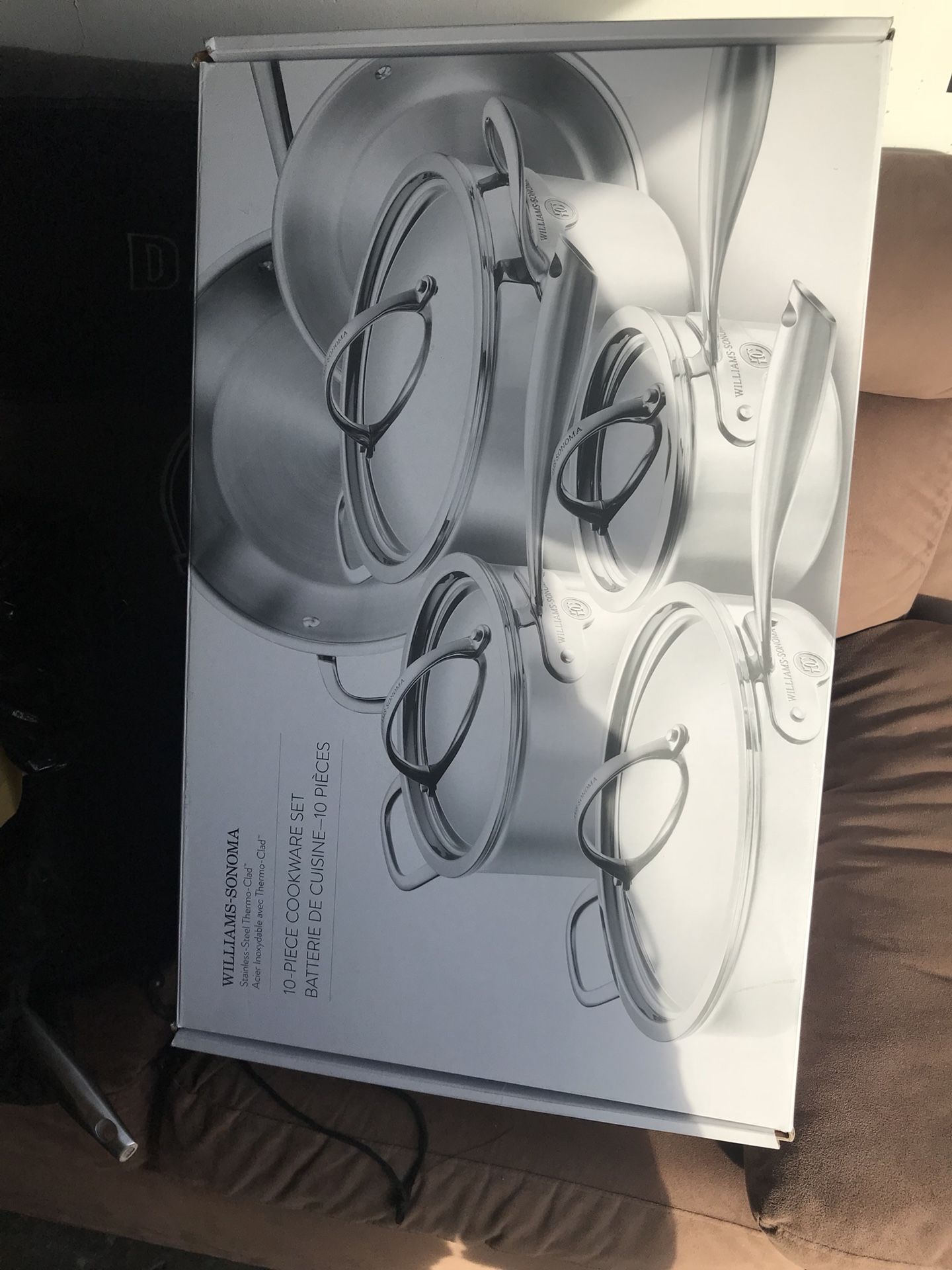 10 piece Williams Sonoma signature thermo-clad stainless steel