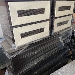 2 Dresser Drawer With Two Side Tables 