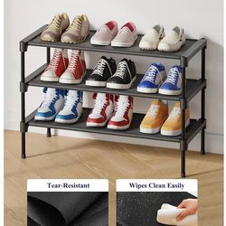 Shoe Rack - Non-Woven Shoe Rack Shelf, Shoe Organizer for Closet, Entryway, Garage