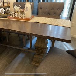 Dark Brown Table & Chairs 