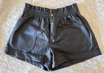 Faux leather shorts