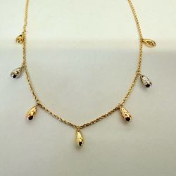 14K Rope & Teardrop Necklace