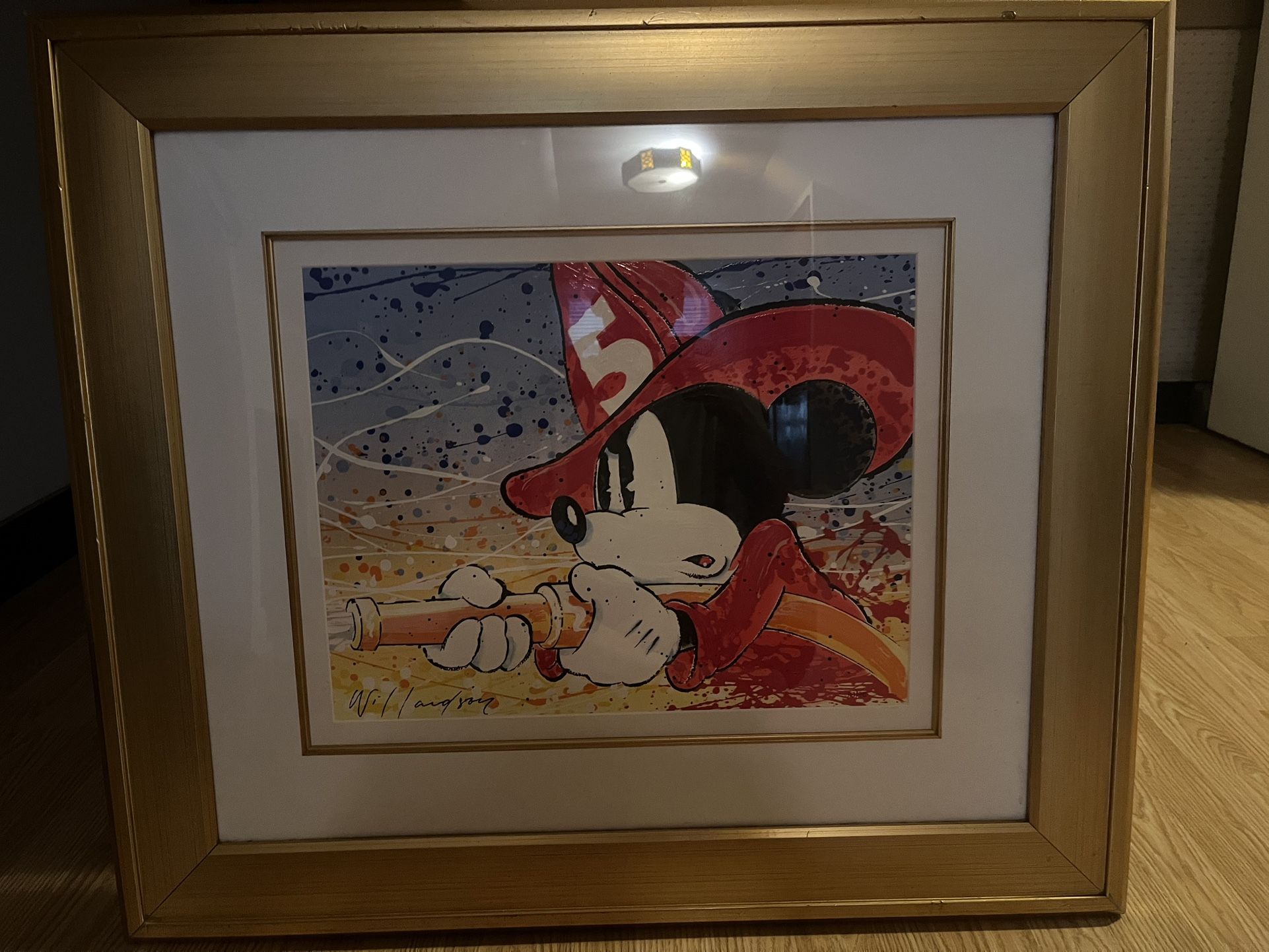 David Willardson Micky Mouse Fire Fighter Number #5 Hand Signed Disney #363/495 