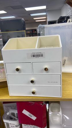 Makeup Organizer Vlando White Makeup Organizer with Drawers