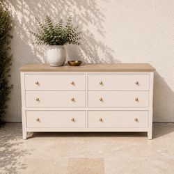 Soft Oak & Swiss Coffee 6 Drawer Dresser