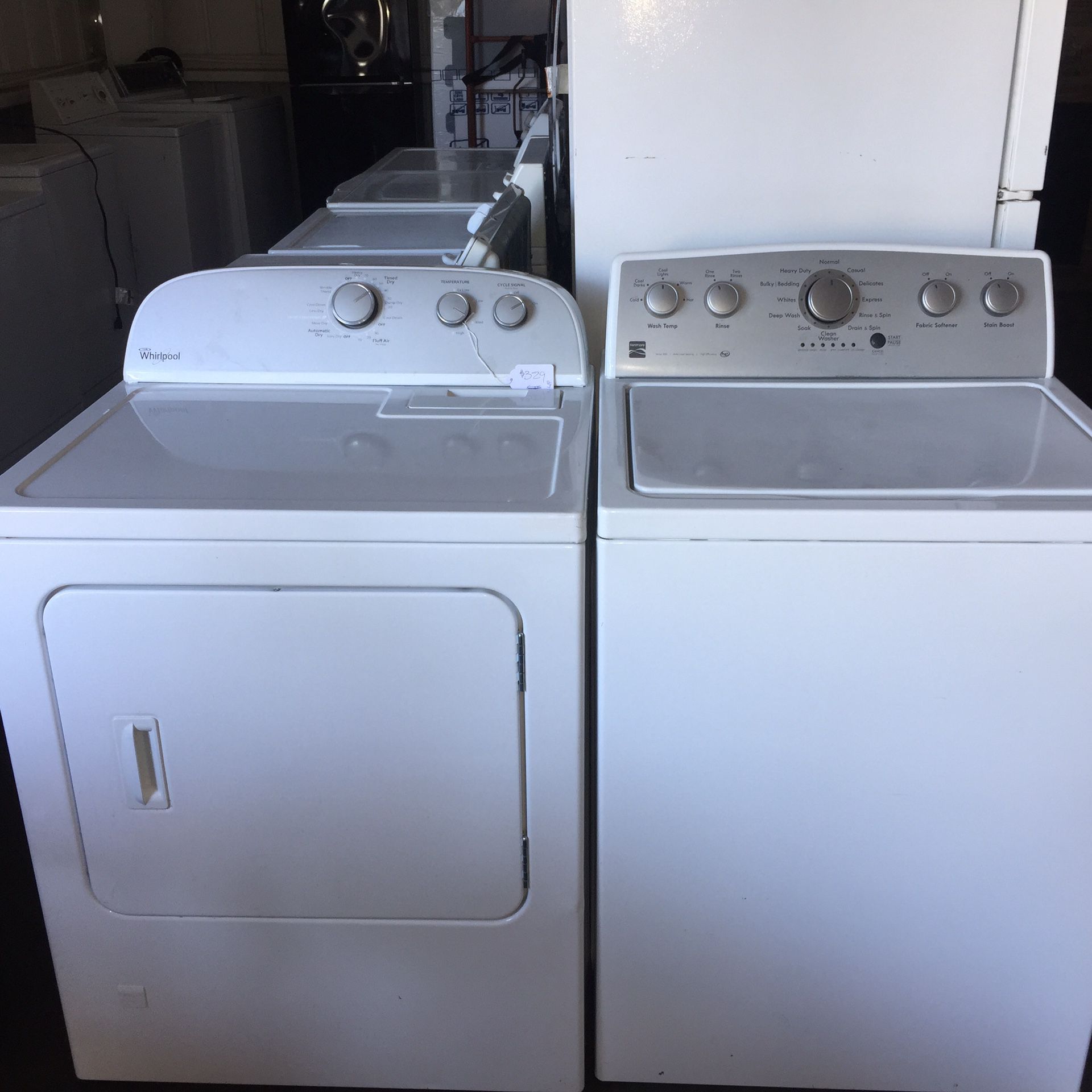 Kenmore top load washer and whirlpool gas dryer