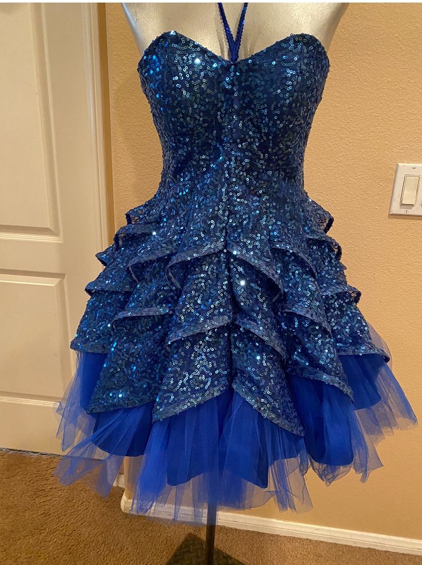 Women’s Royal Blue Formal Cocktail Prom Short Dress