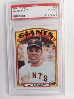 1972 Topps Willie Mays Giants HOF Baseball Card PSA 6 Ex-Mint