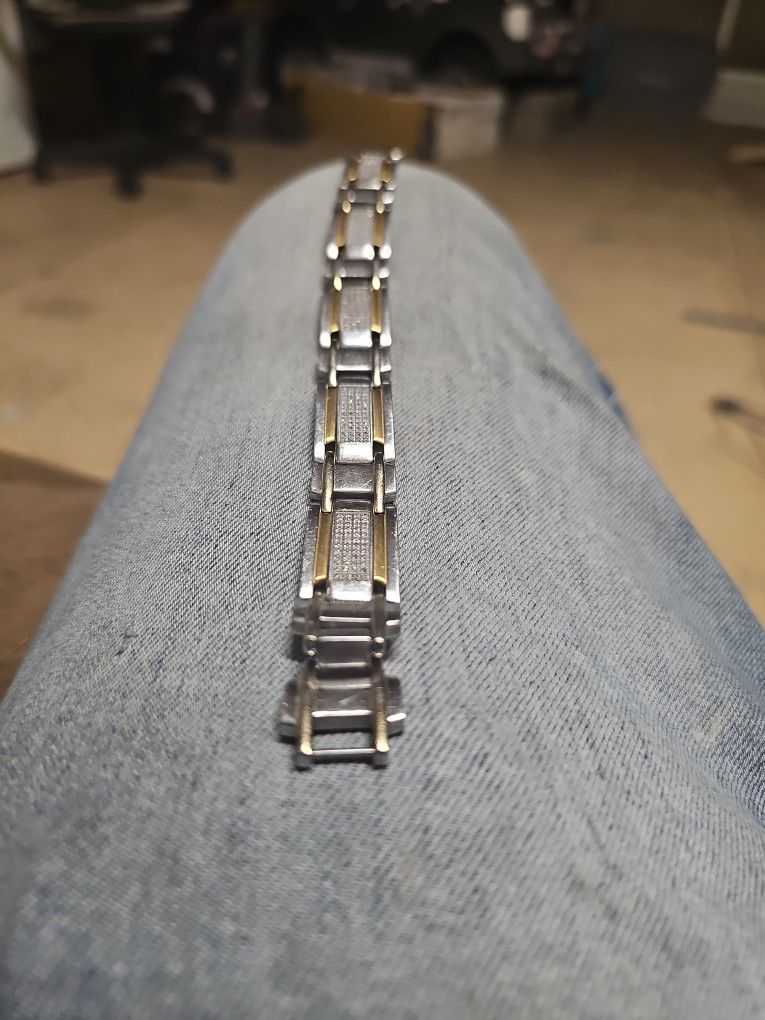 Gold Plated Stainless Steel Diamond Bracelet 