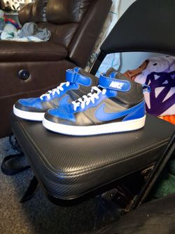 BLUE,BLACK AND WHITE NIKES