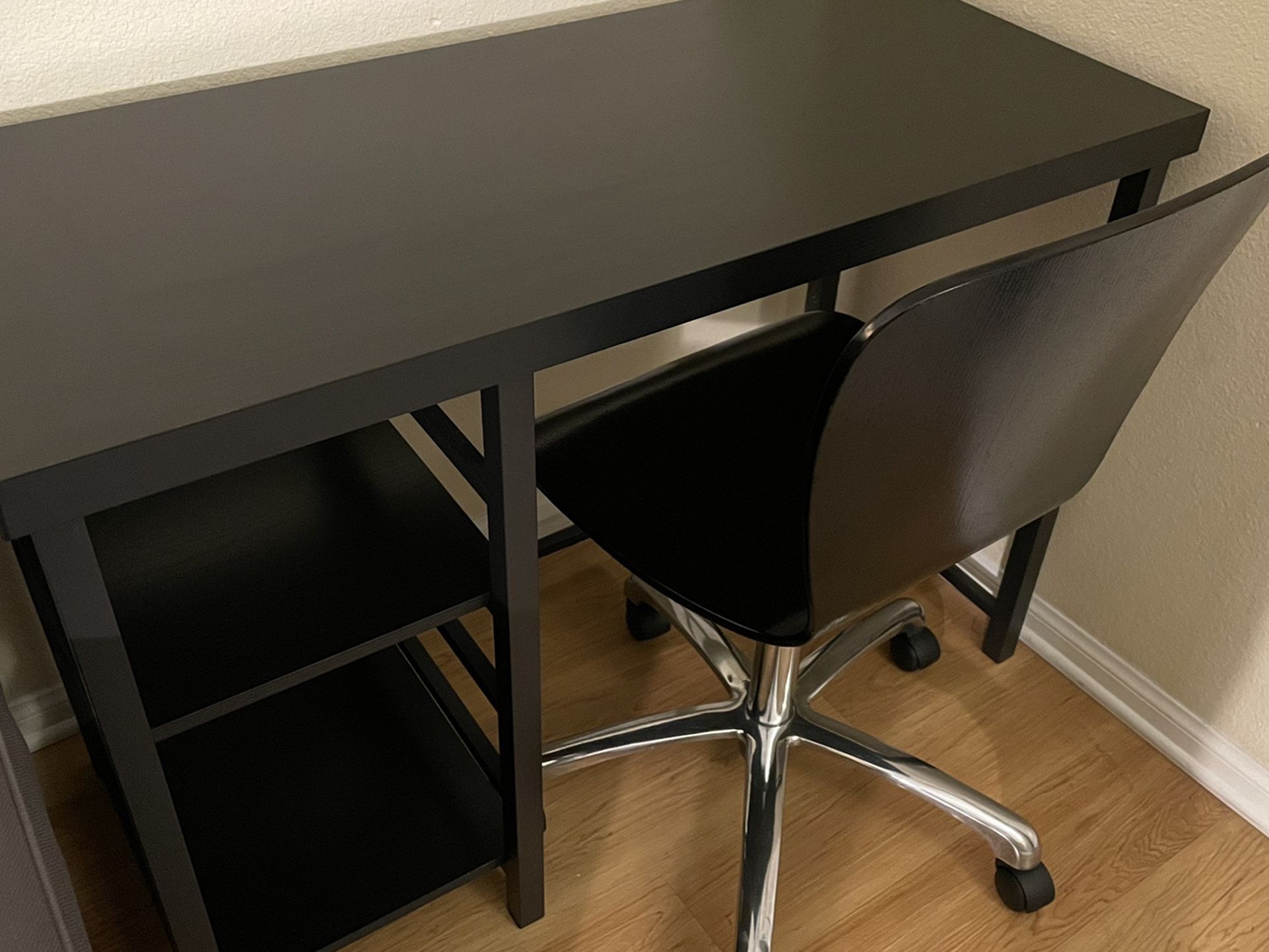 PENDING Black Storage Desk With Clear Protector