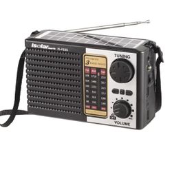 Portable Solar Radio, AM/FM/SW Bands, Digital Speaker with Strong Reception, LED Lights, USB Chargin