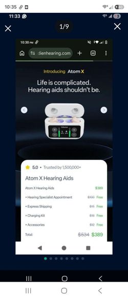 Atom x hearing aid