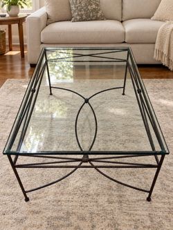 Glass Top Iron Coffee Table