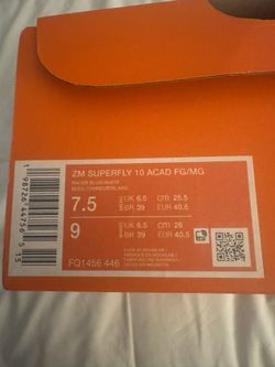 Soccer Brand New Shoe ZM Superfly 10 Acad Size 7.5