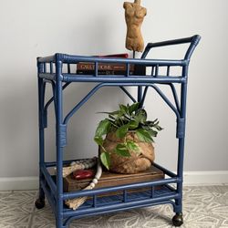 Refurbished Bamboo/rattan Bar Cart