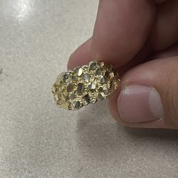 Solid Gold Nugget Ring 