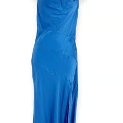 NICHOLAS NWT Women's Size 2 Lark Nahara Dress Olympic Blue Silk High Slit Gown