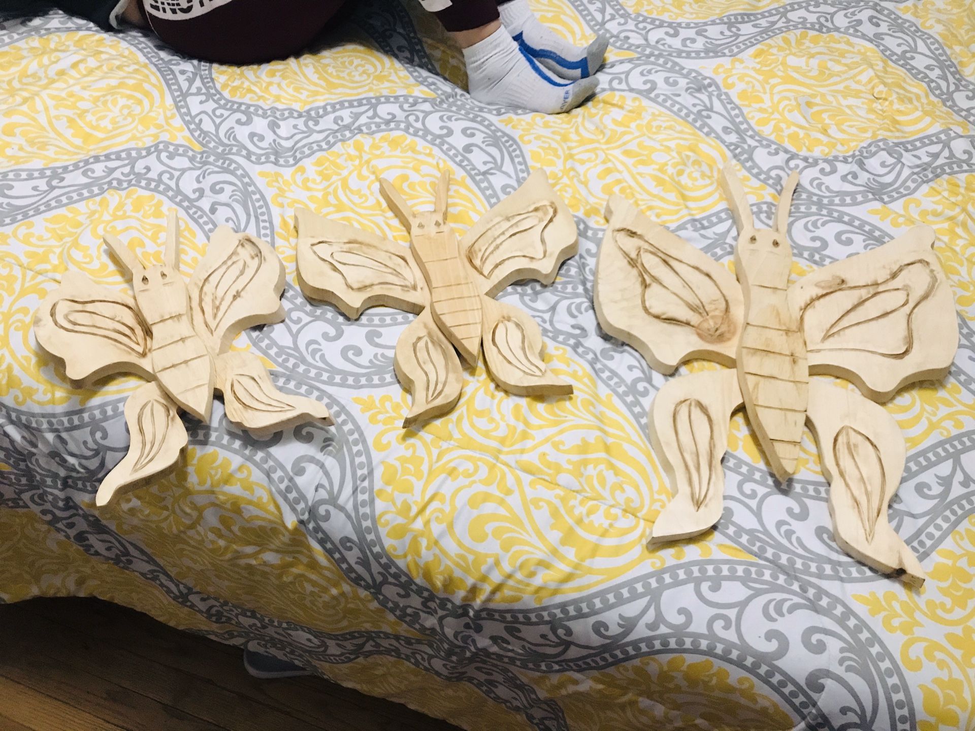 Mariposas en madera (RĂºstico) juega de 3
