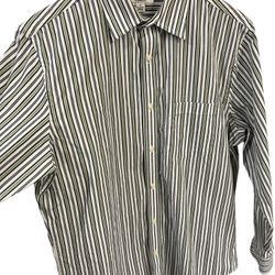Banana Republic Men's Long Sleeve Striped Dress Shirt Size M Fast Shipping 
