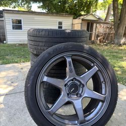 18x8.5 Gloss Gunmetal Wheel Enkei T6R 5x4.5 38