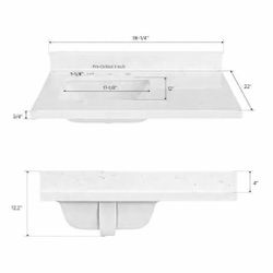 36 Inch Vanity Top Quartz Calacatta 