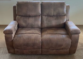 Brown Suede Recliner Couch