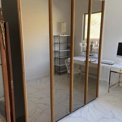 Mid-Century Modern Italian Armoire with smoke mirrored doors