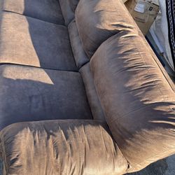 Brown leather sofa