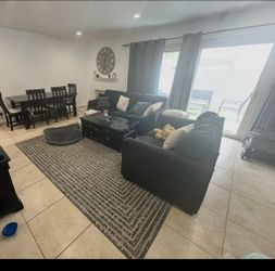 Charcoal Gray Sofa and Loveseat Couch Set