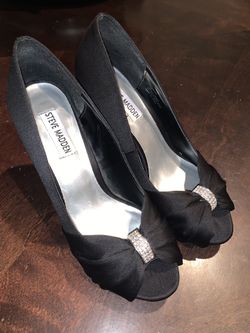 Steve Madden Black Satin High Heels