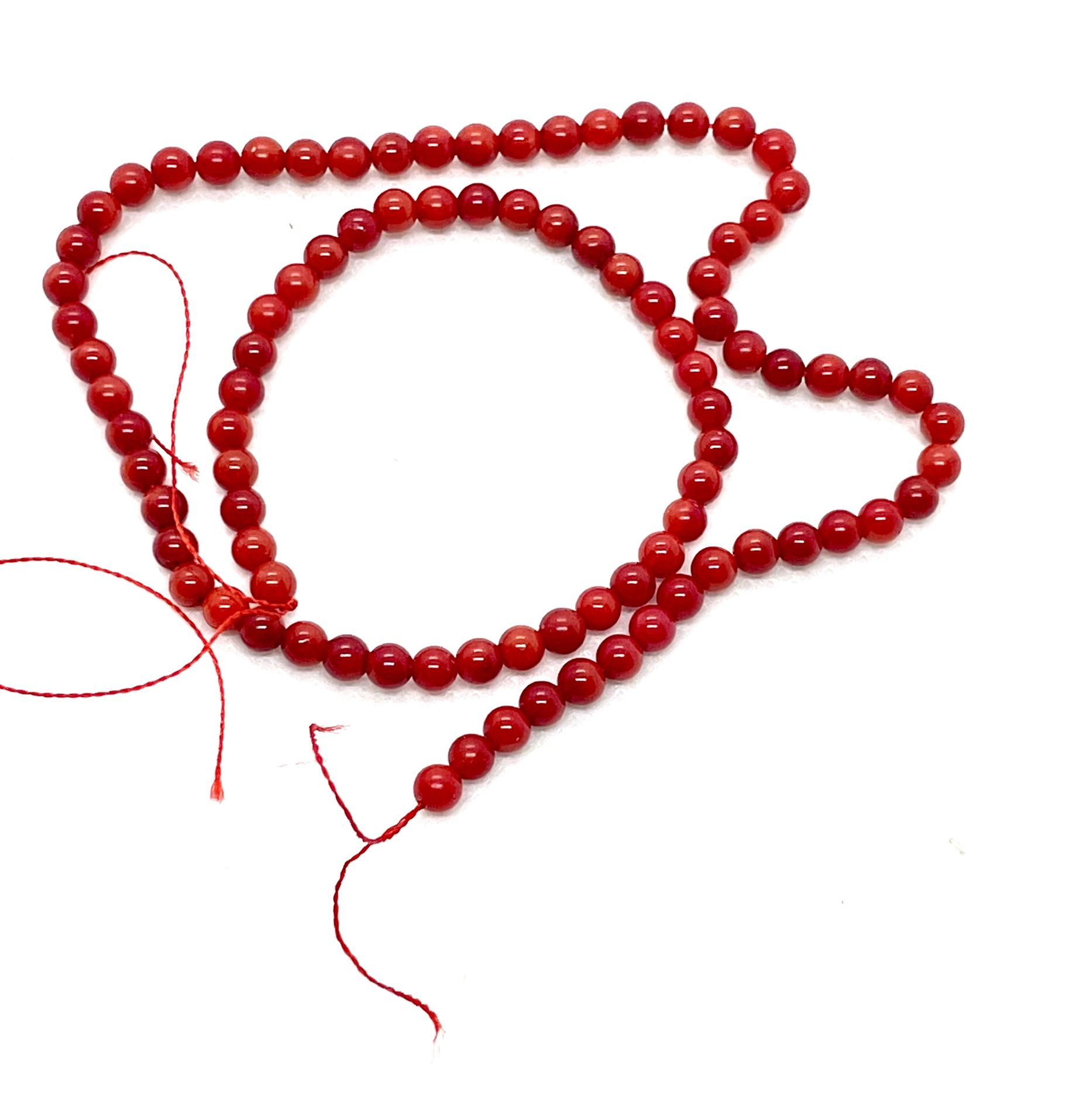 4mm Red Coral Beads