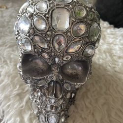 Handmade Jewel Crystal Silver Skull 💀