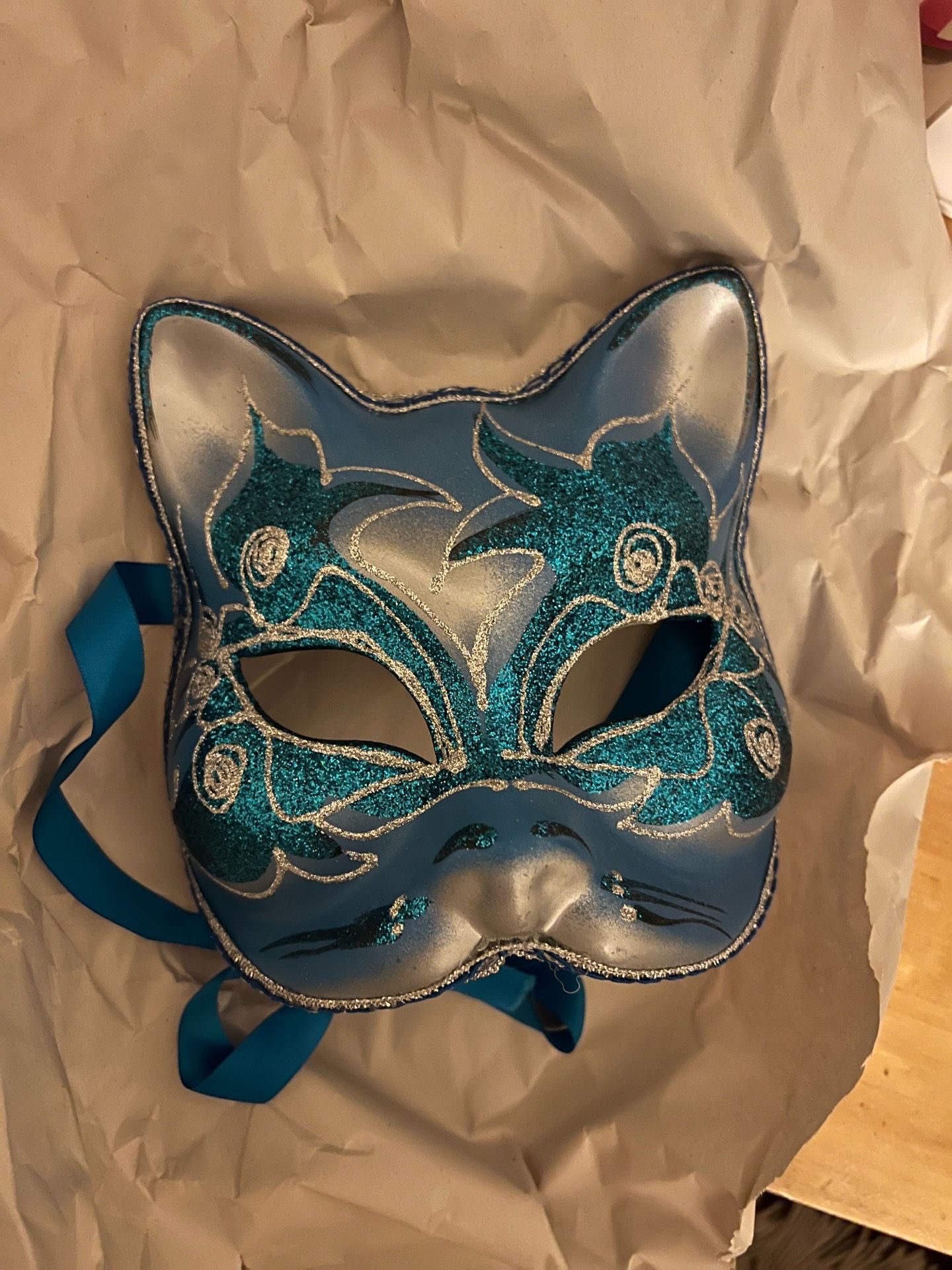 Venetian cat masquerade mask