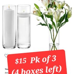 12" TALL(pk Of 3) Candle Holder/ Vases 