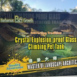 Reptile Terrarium,16" x 8"x 10" Reptile Tank with Full View Visually Appealing，for Insect，Fish，Tarantula，Hermit crab，Jumping spider，Iguana，Tortoise，Le