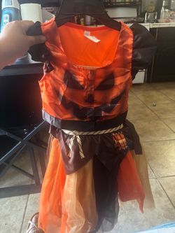 Pumpkin and scarecrow reversible costume