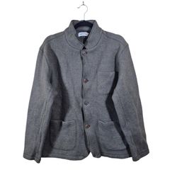 Taylor Stitch Mens Sweater Jacket Size 44 Wool Button Front Double Cloth US XL