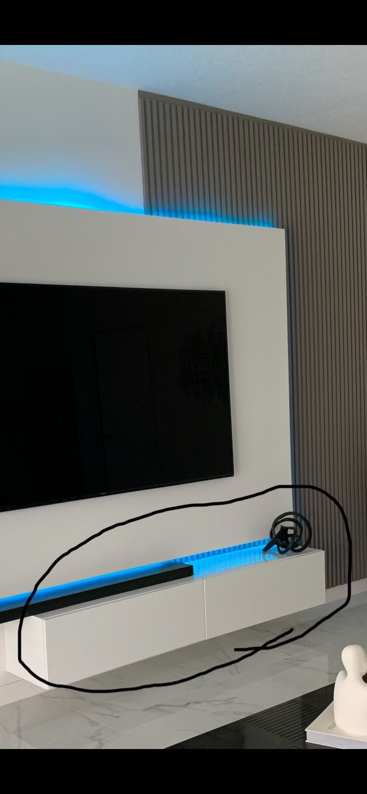 High Gloss White Floating TV Stand